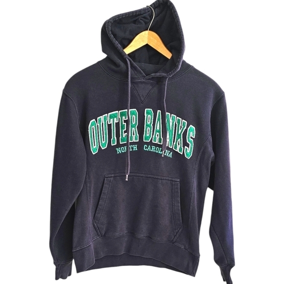 OUTER BANKS NC AUTHENTIC Navy and Green Hoodie Size S - Picture 1 of 8